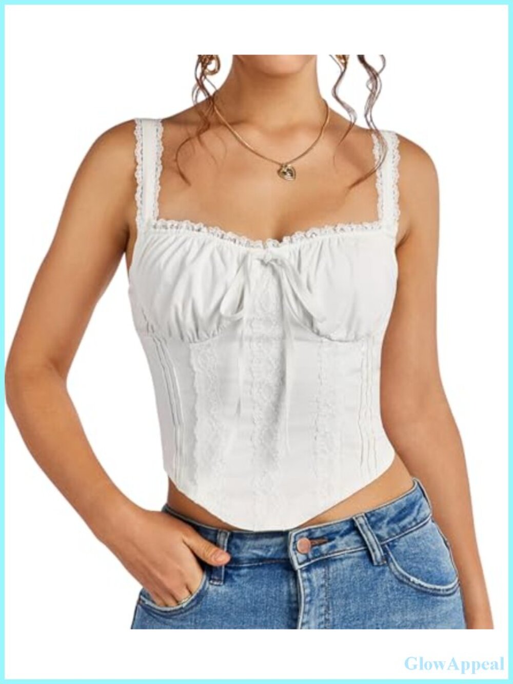 Lace Corset Top Y2K Bustier Going Out Tank Top Slim Fit Zip Back